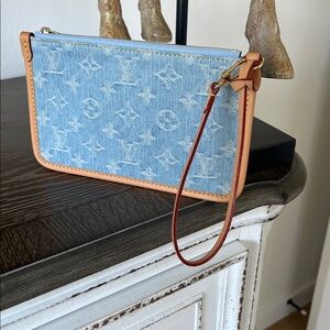 Louis Vuitton Denim Blue Wristlet